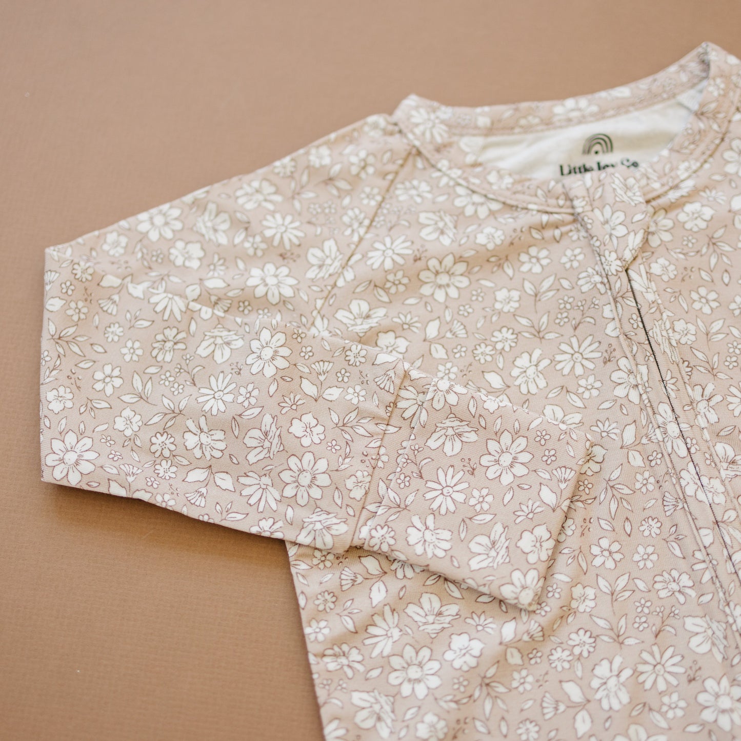 Dainty Ditsy Bamboo Zippy Romper by Little Joy Co., product view 3