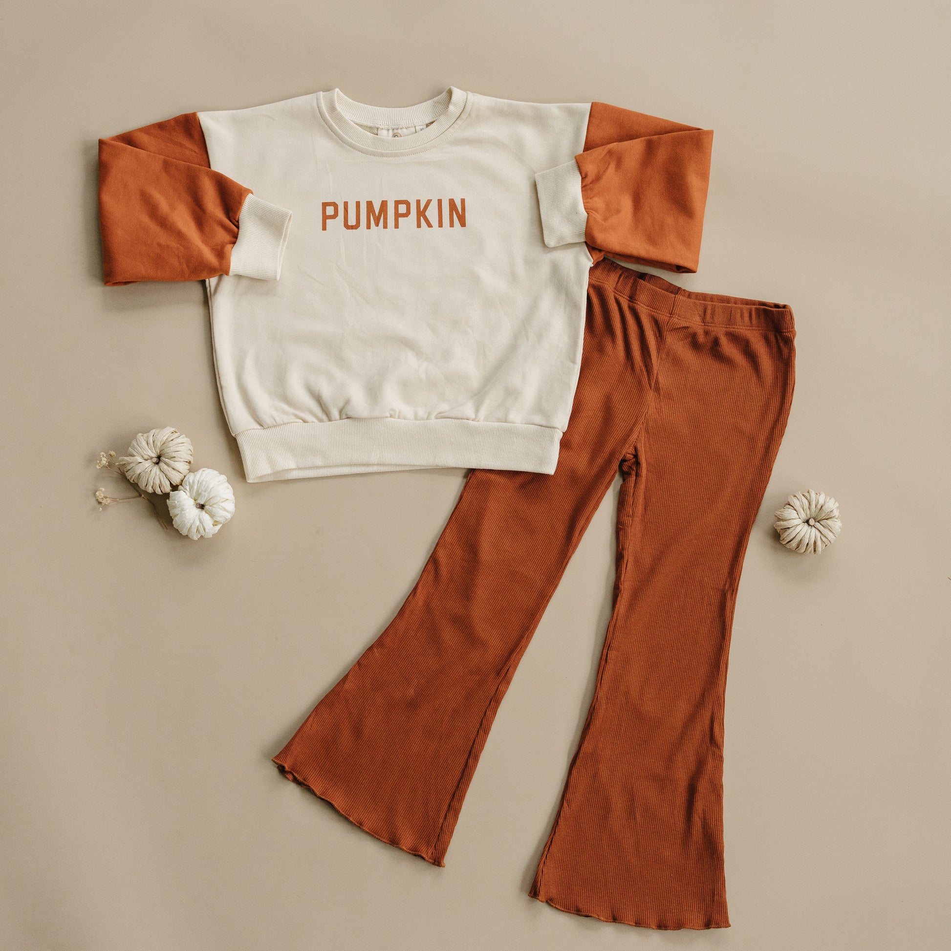 Colorblock ‘Pumpkin’ Crewneck Sweatshirt by Little Joy Co., product view 8