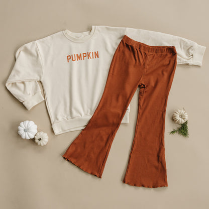 Cream ‘Pumpkin’ Crewneck Sweatshirt by Little Joy Co., product view 5