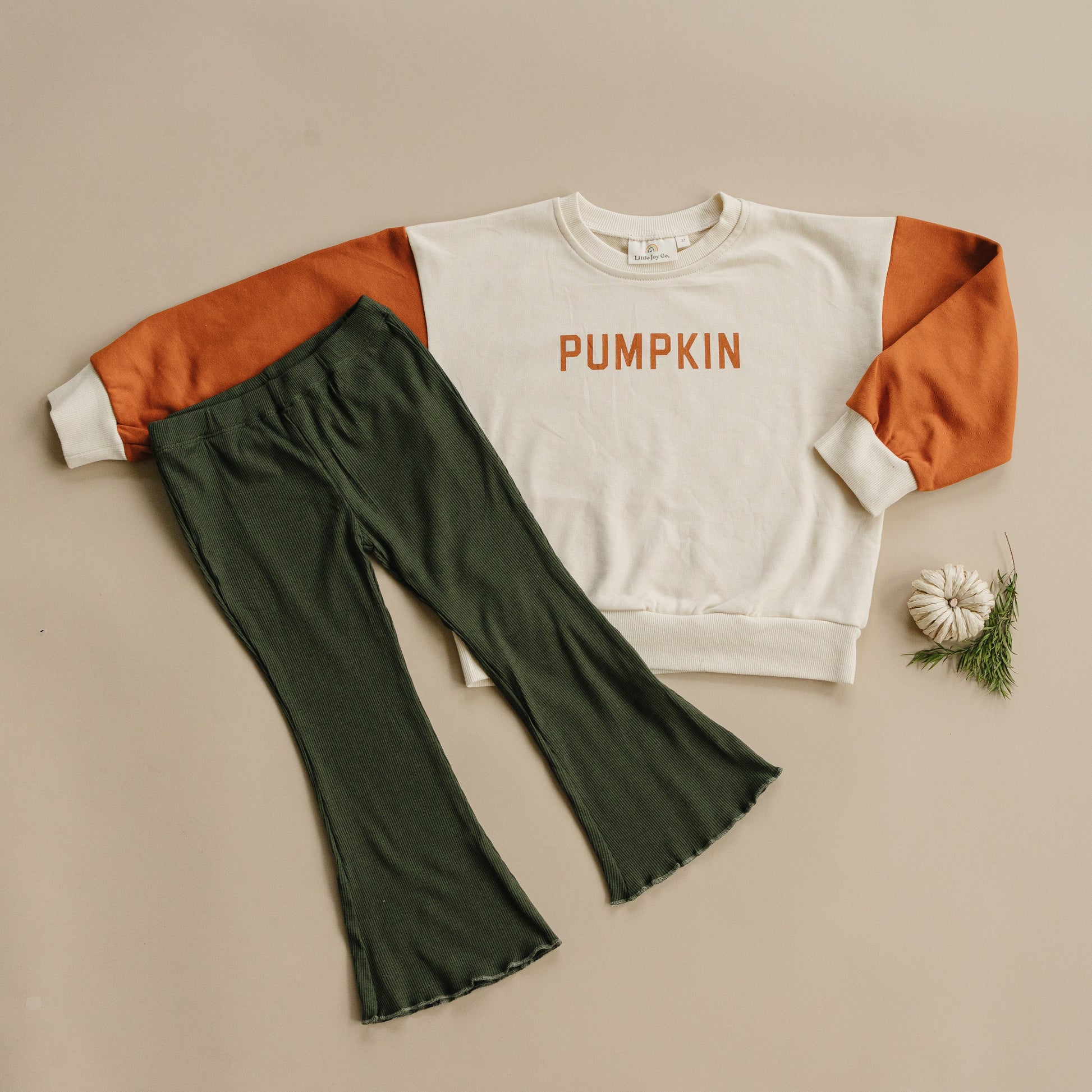 Colorblock ‘Pumpkin’ Crewneck Sweatshirt by Little Joy Co., product view 6