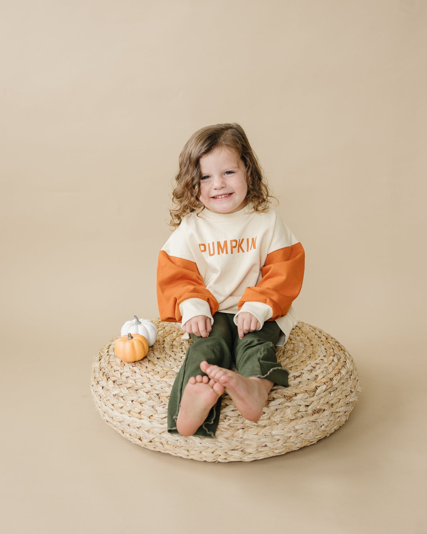 Colorblock ‘Pumpkin’ Crewneck Sweatshirt by Little Joy Co., product view 7