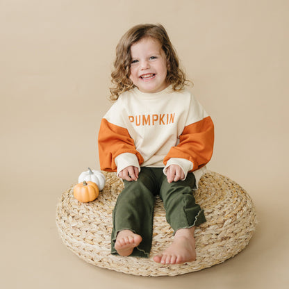 Colorblock ‘Pumpkin’ Crewneck Sweatshirt by Little Joy Co., product view 5