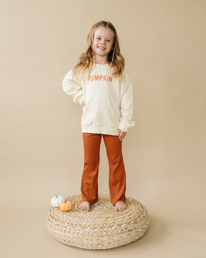 Cream ‘Pumpkin’ Crewneck Sweatshirt by Little Joy Co., product view 4