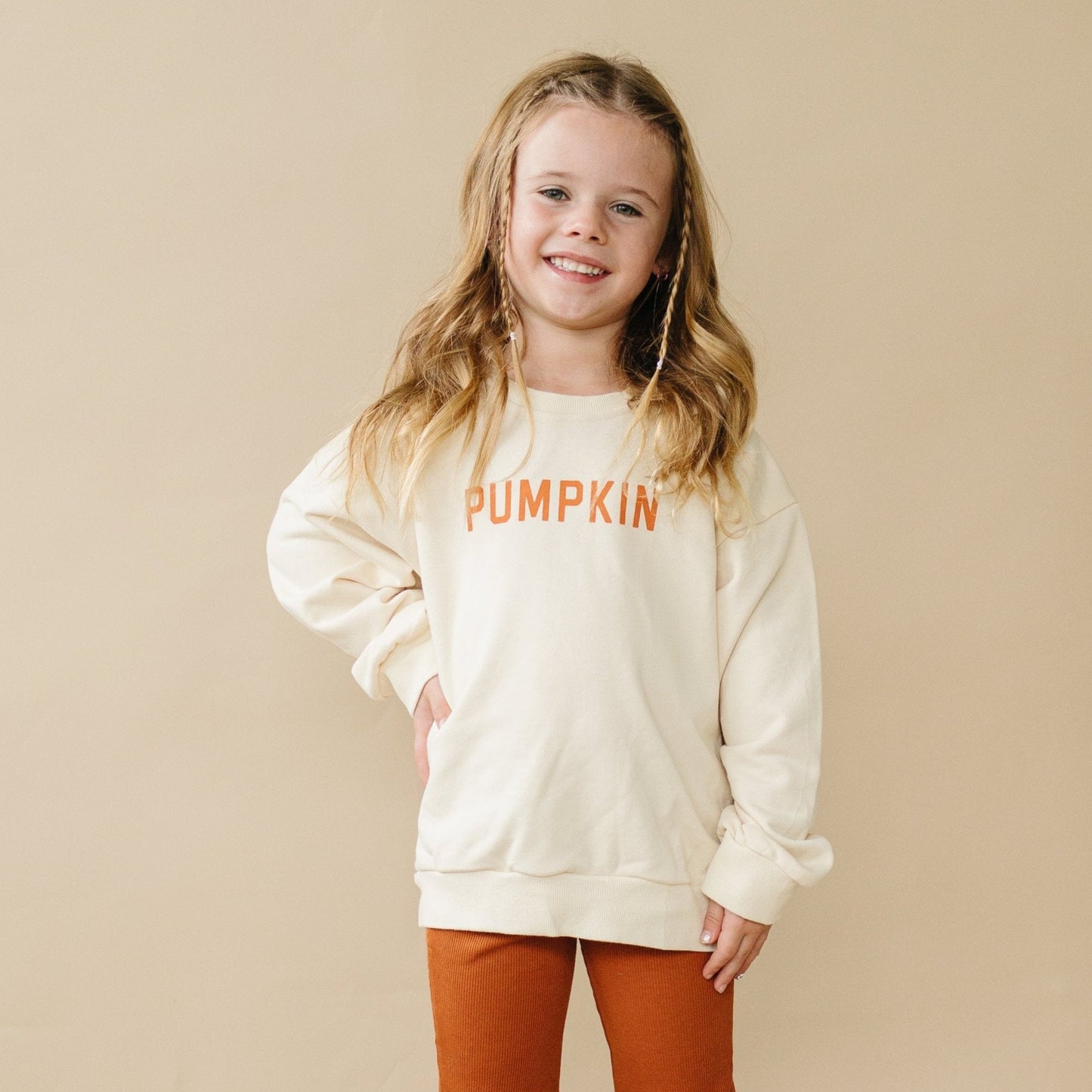 Cream ‘Pumpkin’ Crewneck Sweatshirt by Little Joy Co.