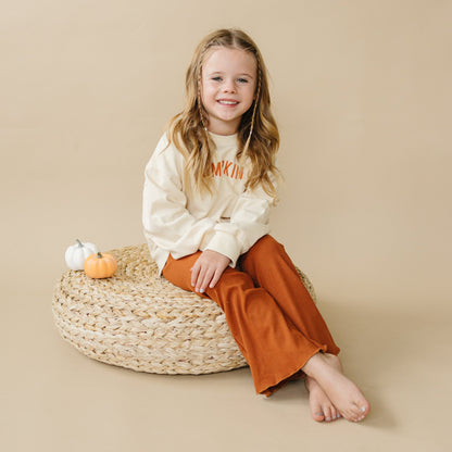 Cream ‘Pumpkin’ Crewneck Sweatshirt by Little Joy Co., product view 2