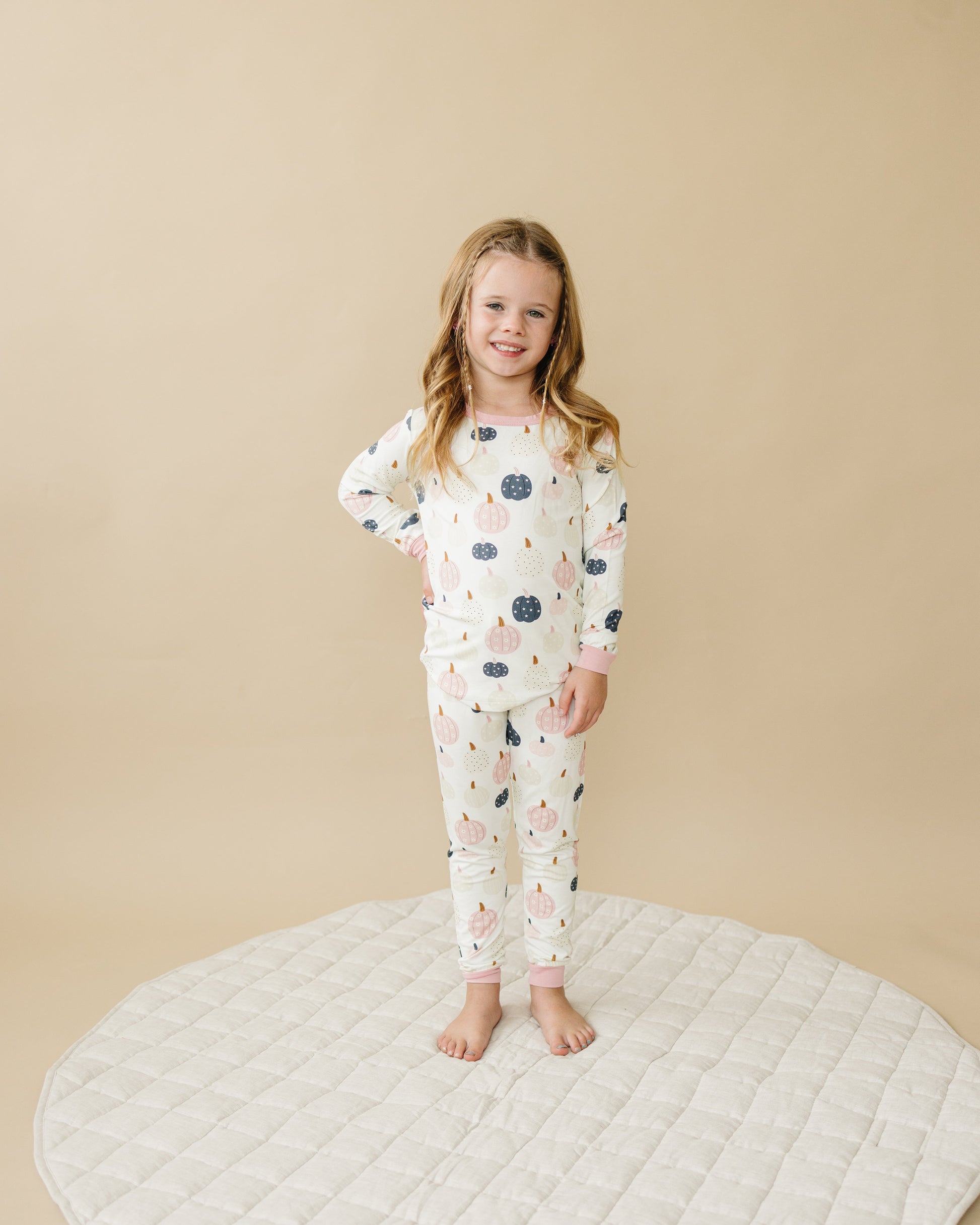 Pretty 'n Pumpkin 2pc Bamboo Pajamas by Little Joy Co., product view 2