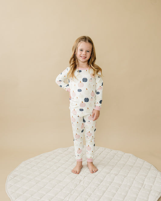 Pretty 'n Pumpkin 2pc Bamboo Pajamas by Little Joy Co., product view 2