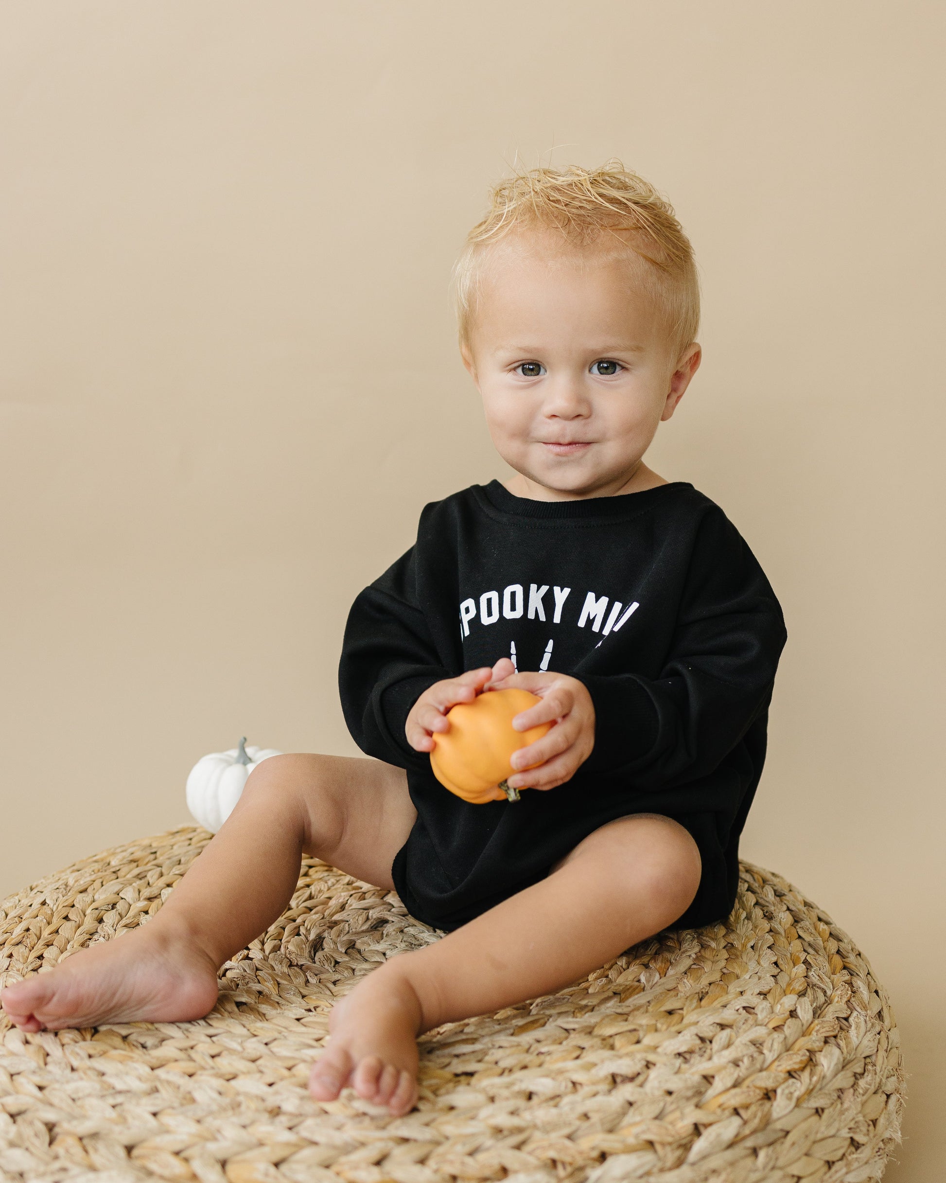 'Spooky Mini' Sweatshirt Romper by Little Joy Co., product view 4