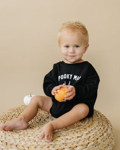 'Spooky Mini' Sweatshirt Romper by Little Joy Co., product view 4