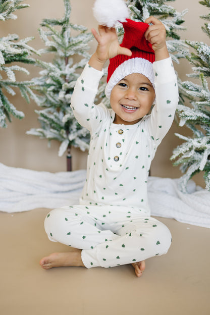 Tiny Trees Ribbed Bamboo 2pc Henley Pajamas by Little Joy Co., product view 4