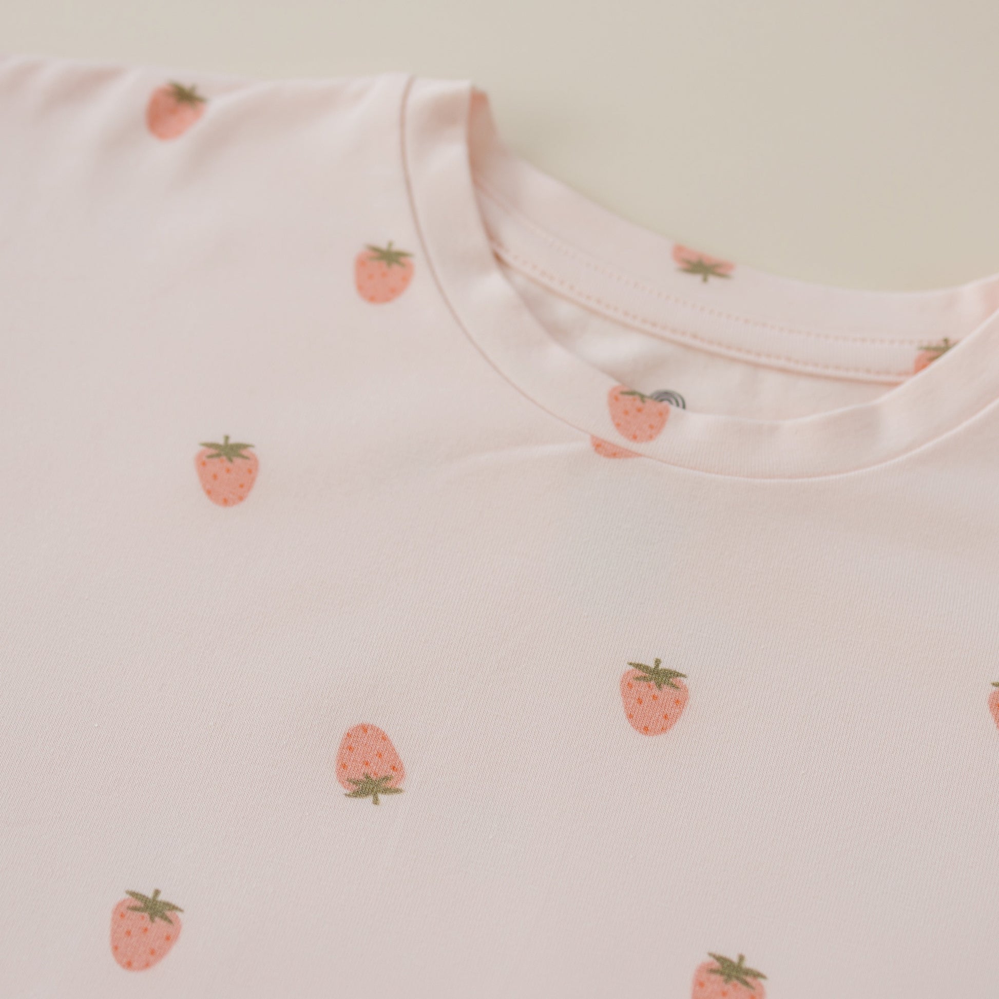 Organic Cotton Strawberry Print Shorts Set by Little Joy Co., product view 12