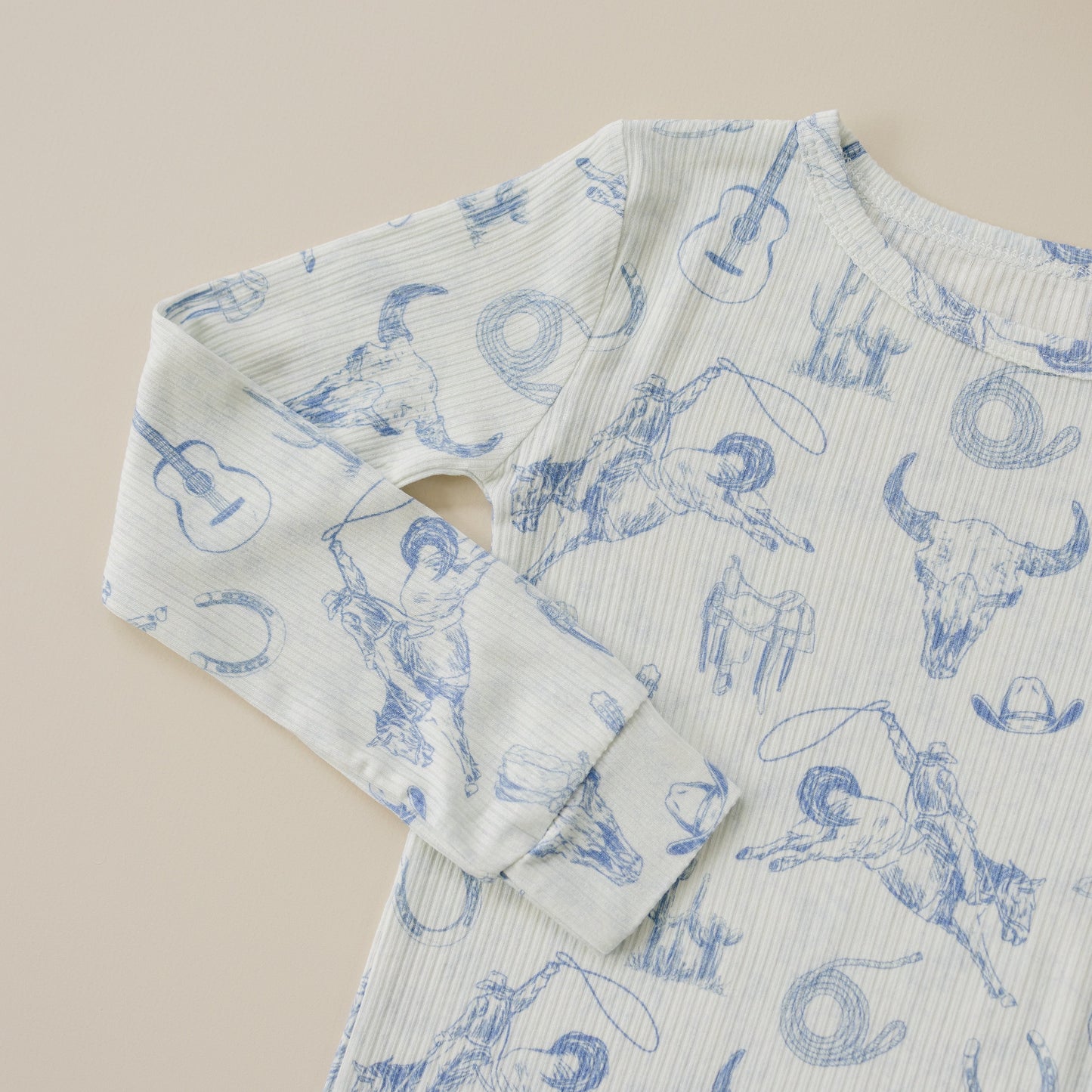 Cowboy Blues 2pc Ribbed Bamboo Pajamas by Little Joy Co.