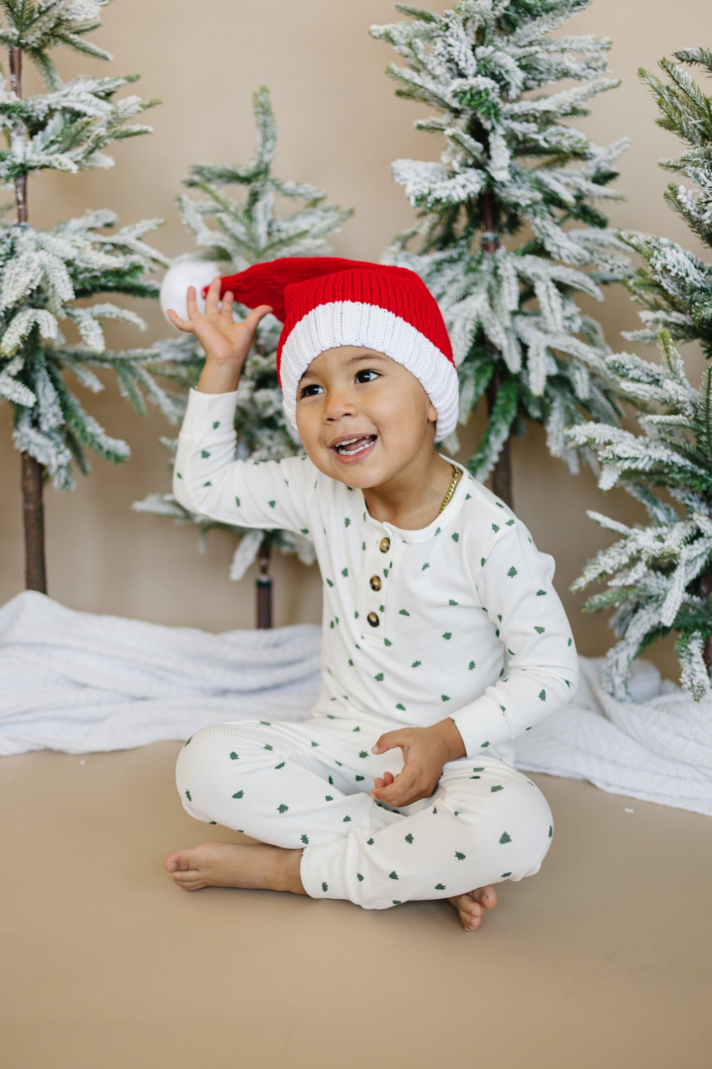Tiny Trees Ribbed Bamboo 2pc Henley Pajamas by Little Joy Co., product view 15