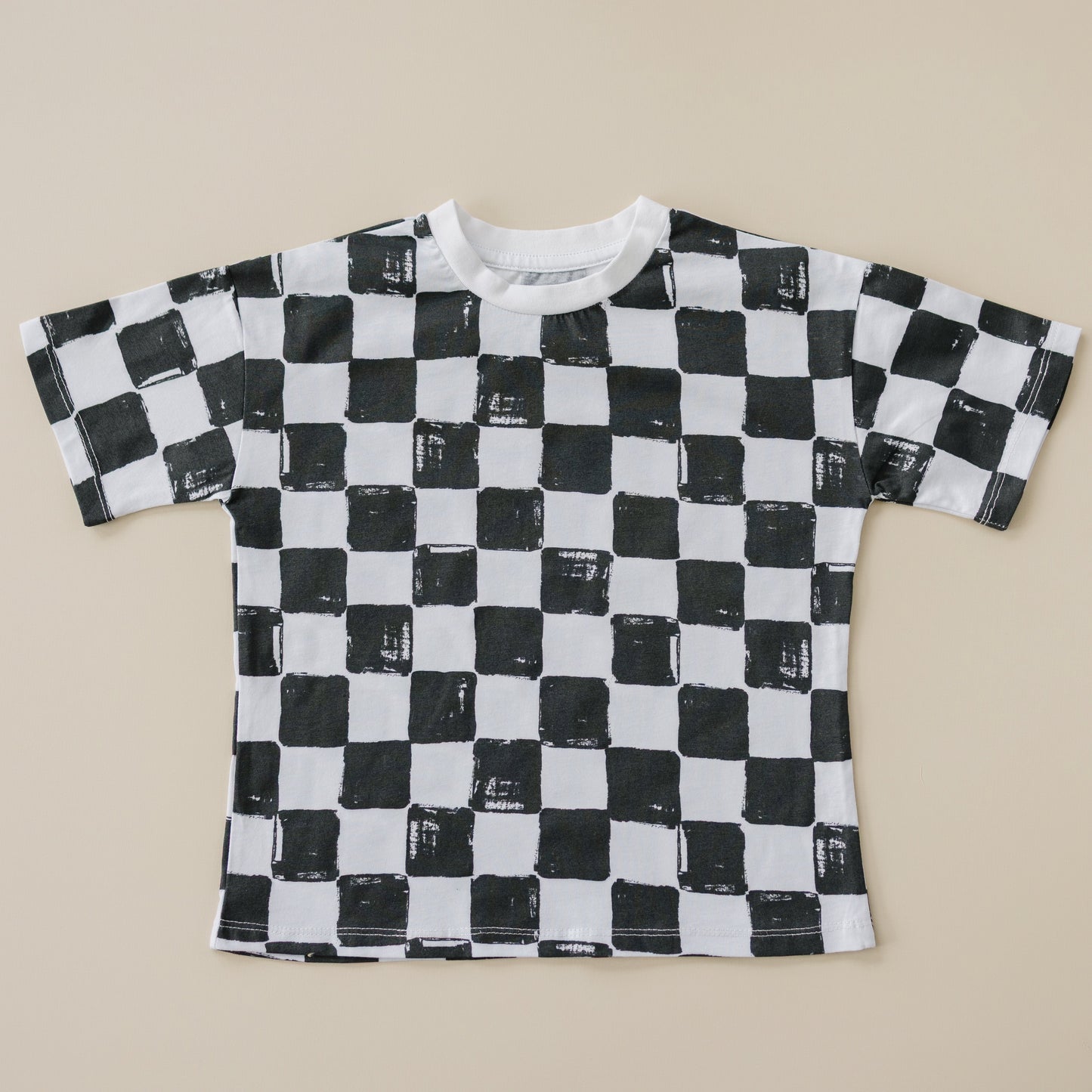 Organic Cotton Black & White Checkered Shorts Set by Little Joy Co., product view 8