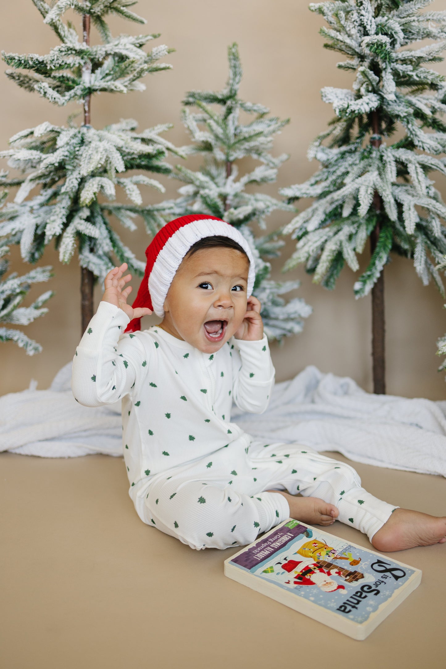 Tiny Trees Ribbed Bamboo Zippy Pajamas by Little Joy Co., product view 12