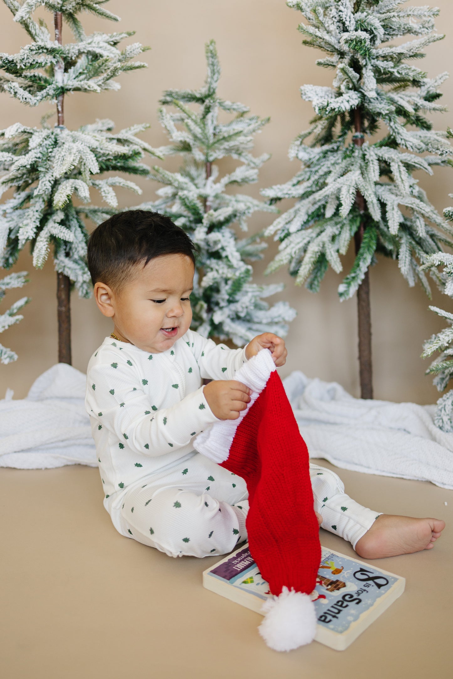 Tiny Trees Ribbed Bamboo Zippy Pajamas by Little Joy Co., product view 13