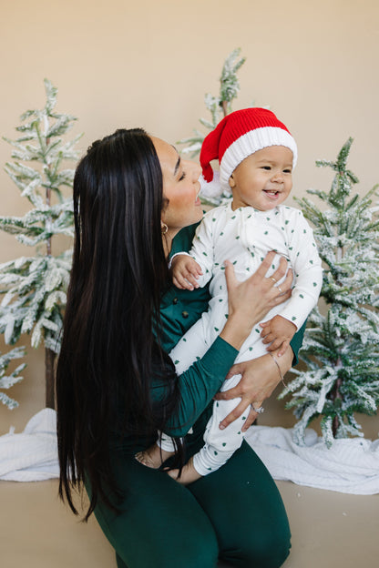 Women's Green Emerald Bamboo Christmas Pajamas by Little Joy Co., product view 9