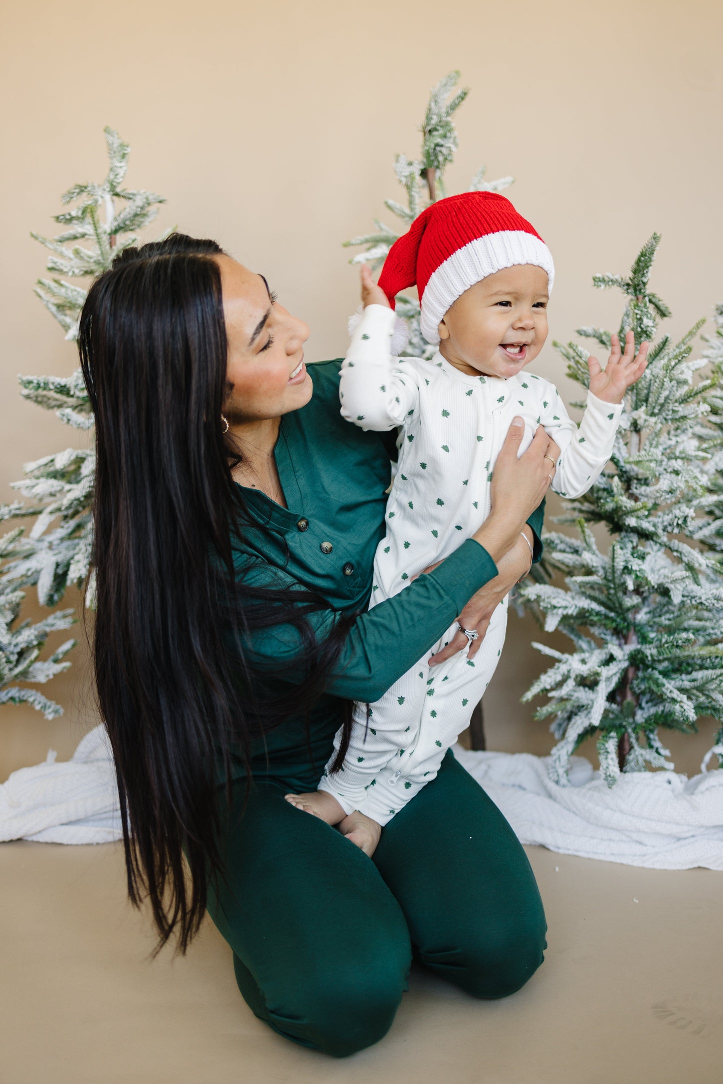 Tiny Trees Ribbed Bamboo Zippy Pajamas by Little Joy Co., product view 19