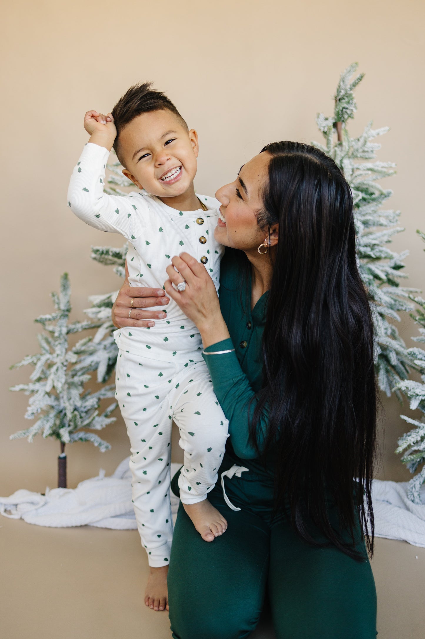 Tiny Trees Ribbed Bamboo 2pc Henley Pajamas by Little Joy Co., product view 14