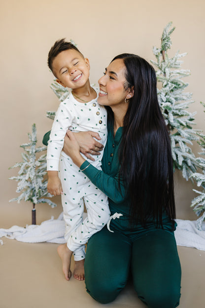 Tiny Trees Ribbed Bamboo 2pc Henley Pajamas by Little Joy Co., product view 12