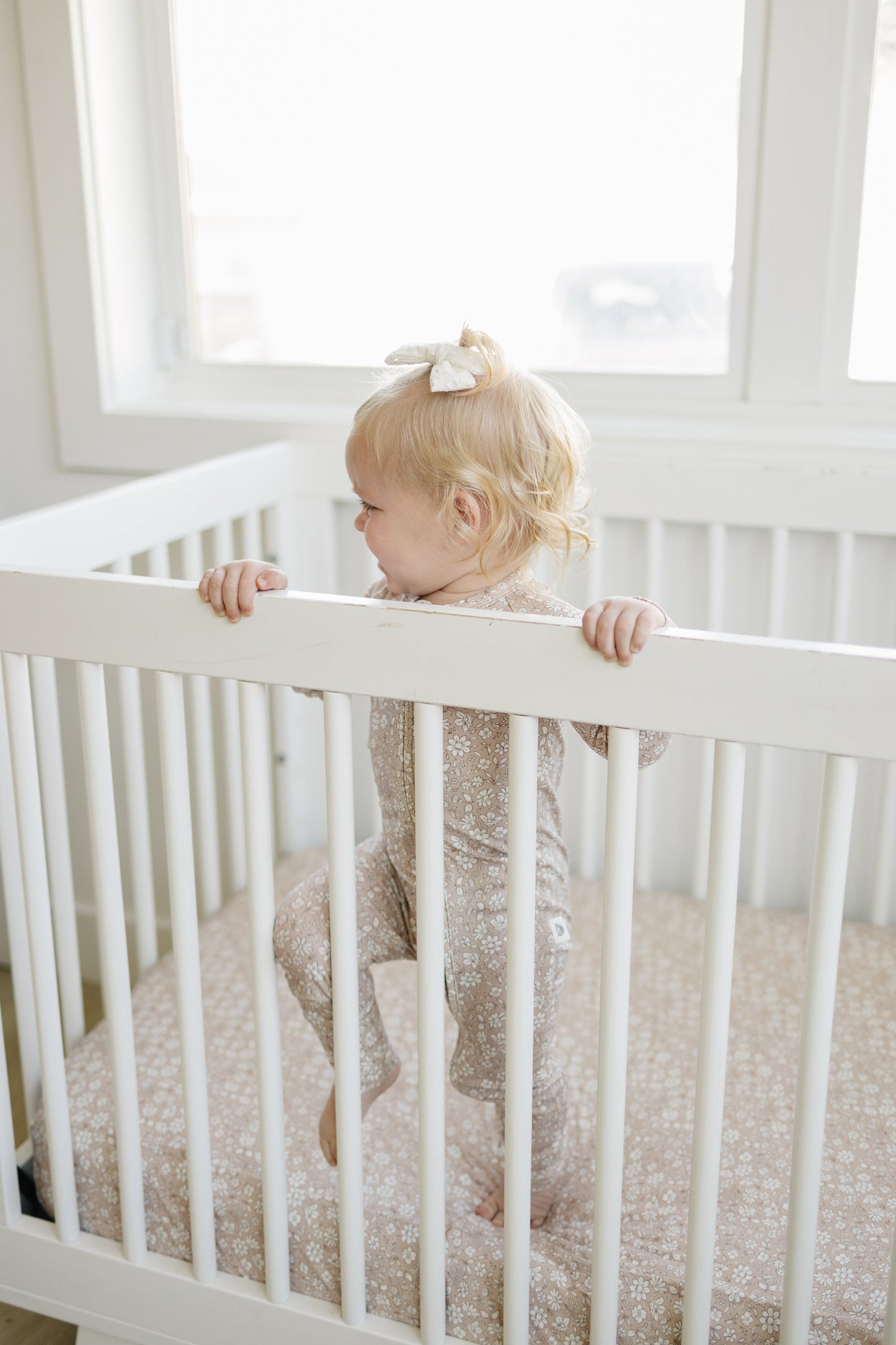 Dainty Ditsy Bamboo Zippy Romper by Little Joy Co., product view 4