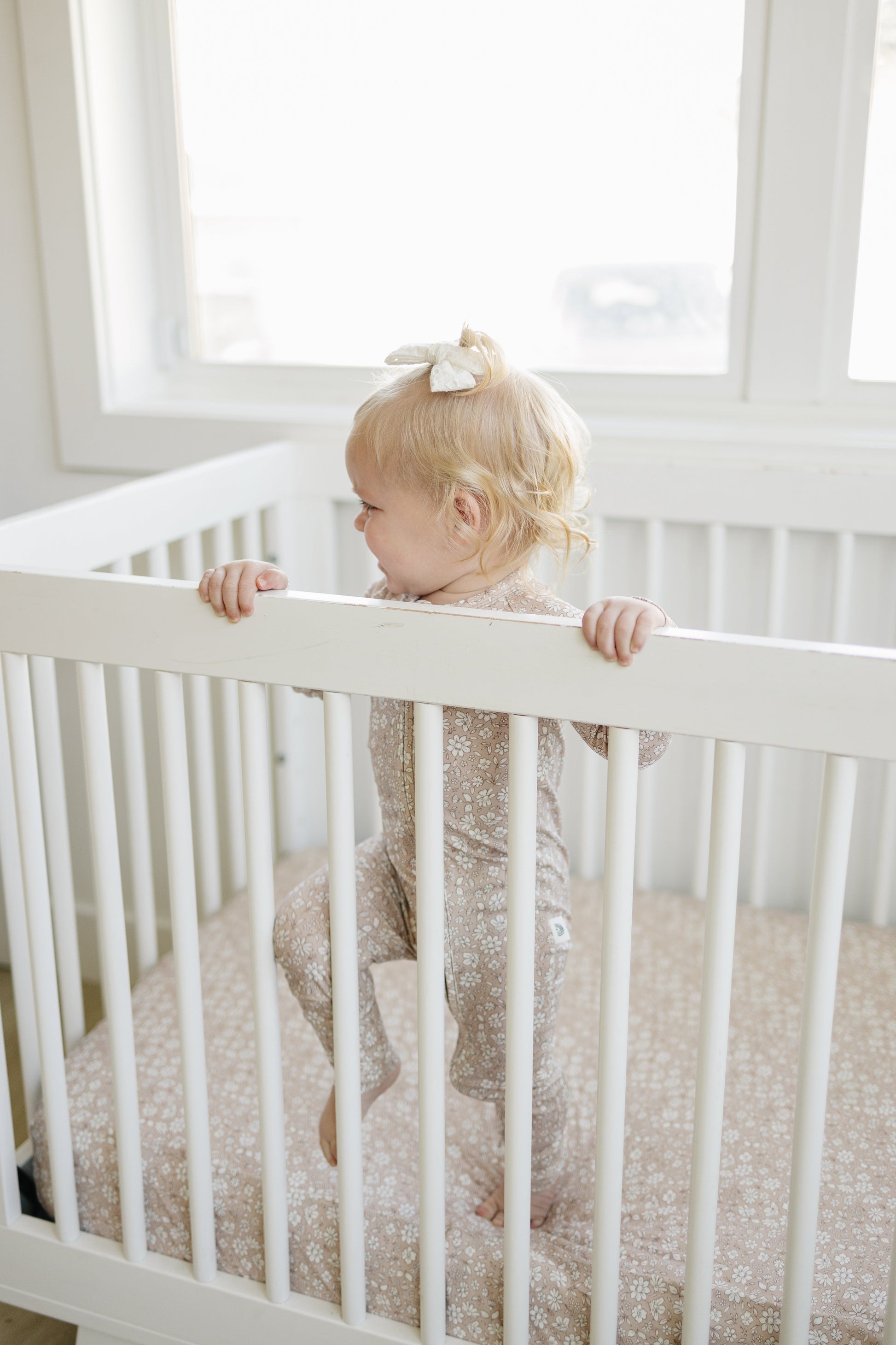 Dainty Ditsy Bamboo Zippy Romper by Little Joy Co., product view 4
