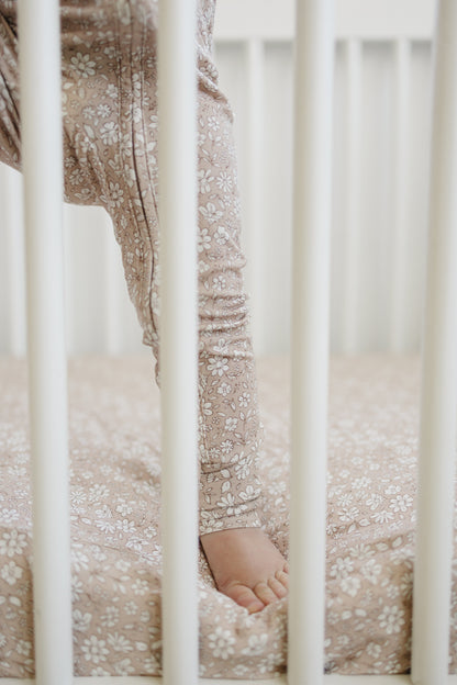 Dainty Ditsy Bamboo Crib Sheet by Little Joy Co., product view 11