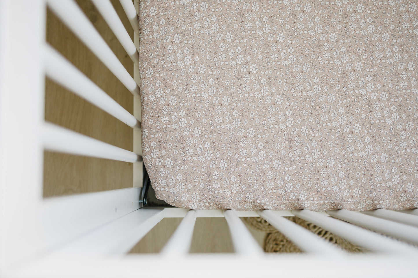 Dainty Ditsy Bamboo Crib Sheet by Little Joy Co., product view 8