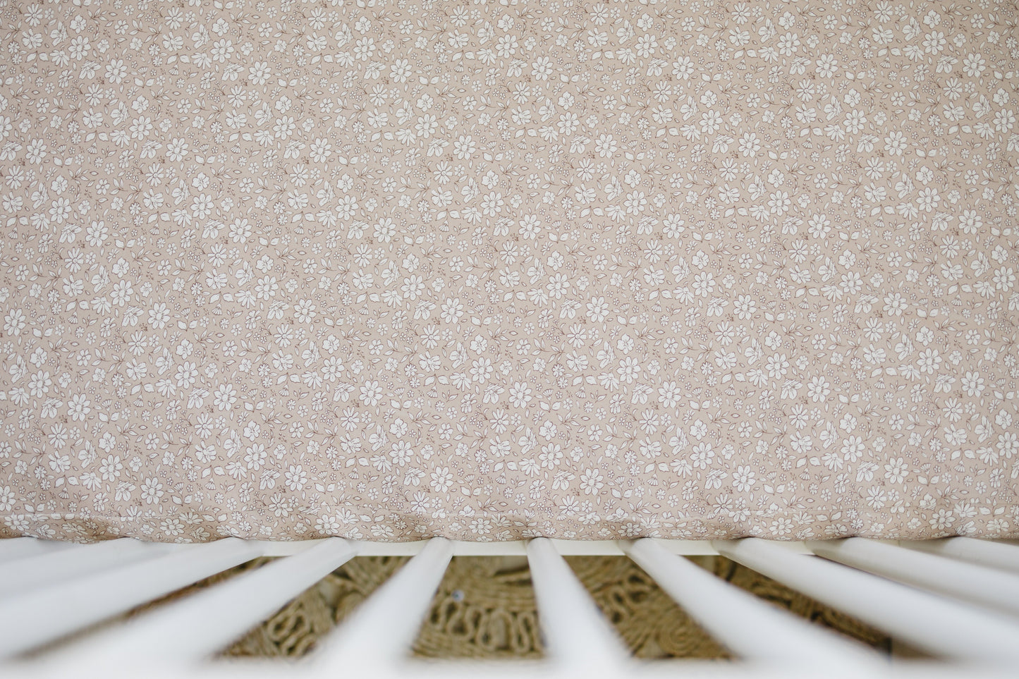 Dainty Ditsy Bamboo Crib Sheet by Little Joy Co., product view 9