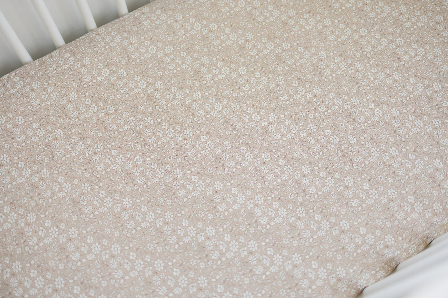 Dainty Ditsy Bamboo Crib Sheet by Little Joy Co., product view 6