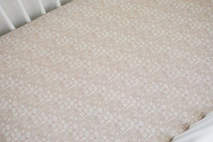 Dainty Ditsy Bamboo Crib Sheet by Little Joy Co., product view 6