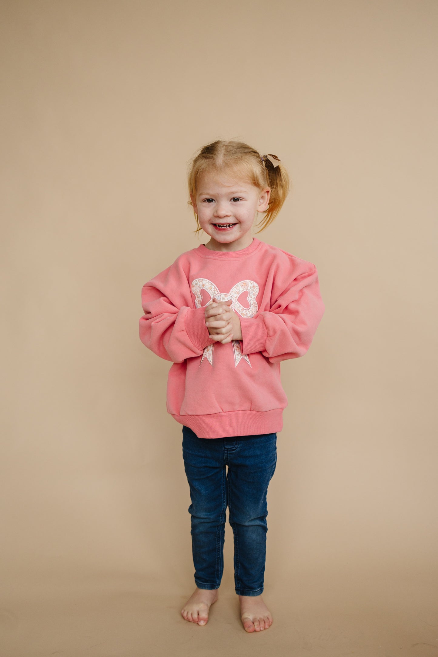 Applique Floral Bow Crewneck Sweatshirt by Little Joy Co., product view 18