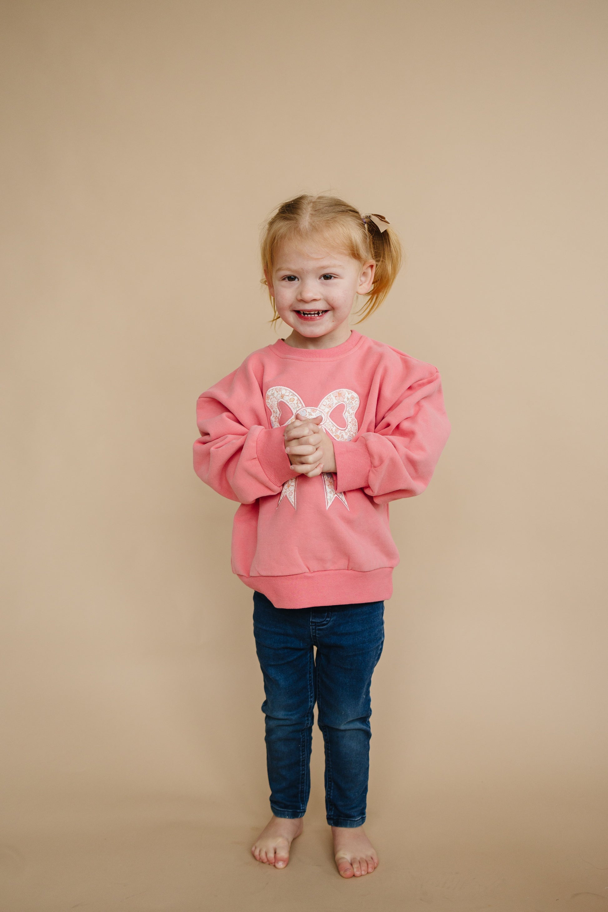 Applique Floral Bow Crewneck Sweatshirt by Little Joy Co., product view 18