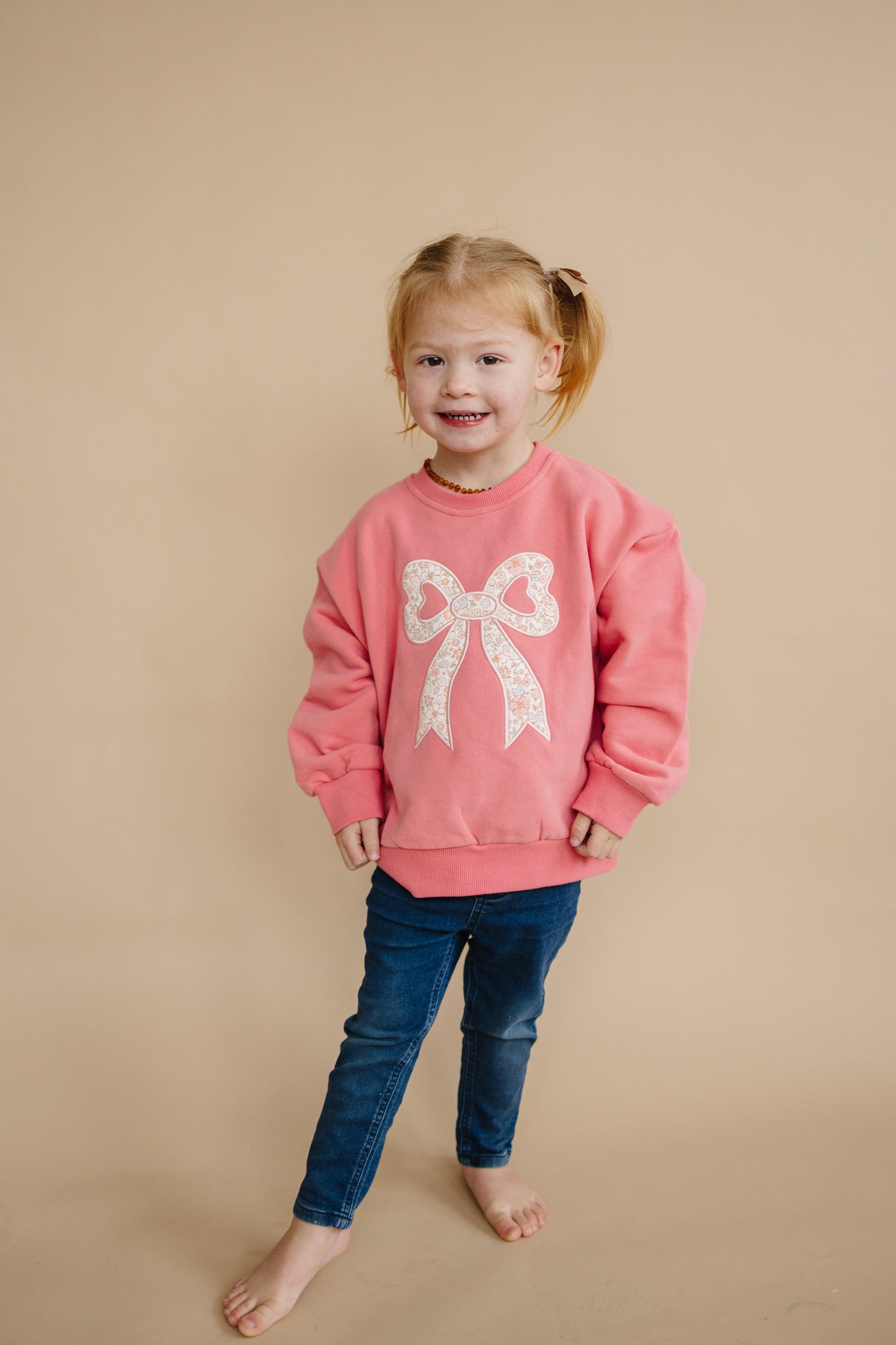Applique Floral Bow Crewneck Sweatshirt by Little Joy Co., product view 13