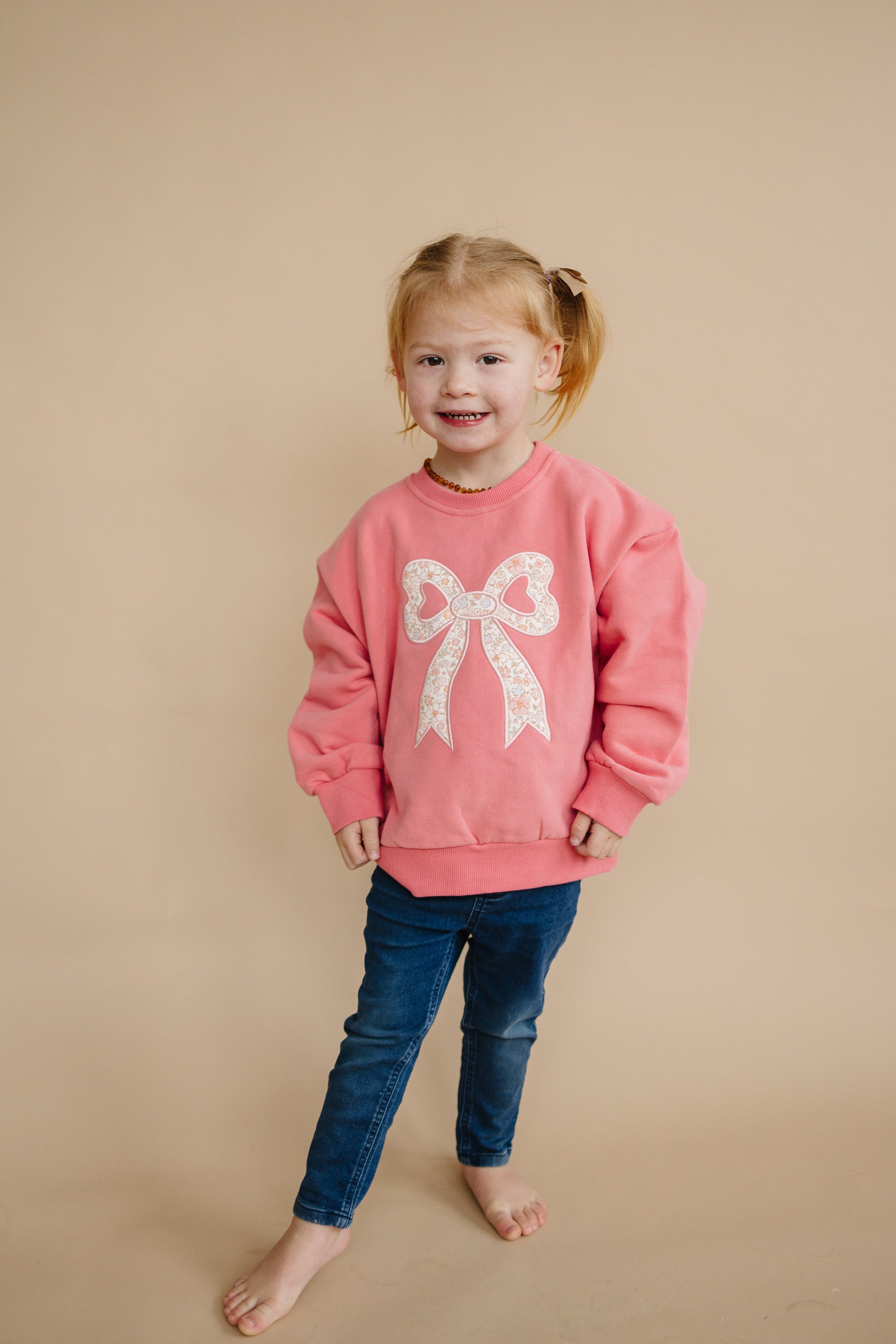 Applique Floral Bow Crewneck Sweatshirt by Little Joy Co., product view 13