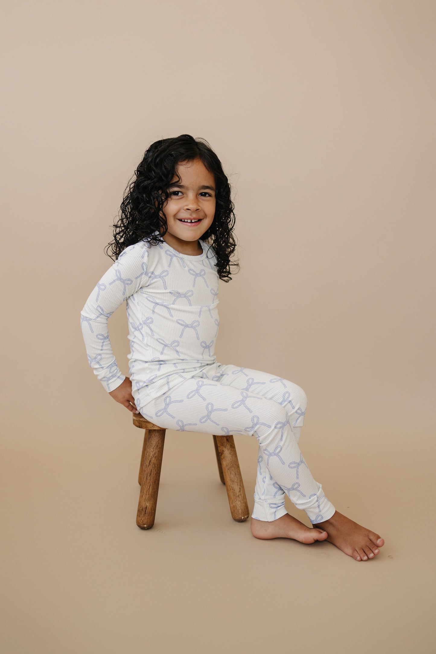 Blue Belle 2pc Ribbed Bamboo Pajamas by Little Joy Co., product view 21