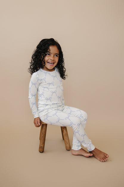 Blue Belle 2pc Ribbed Bamboo Pajamas by Little Joy Co., product view 19