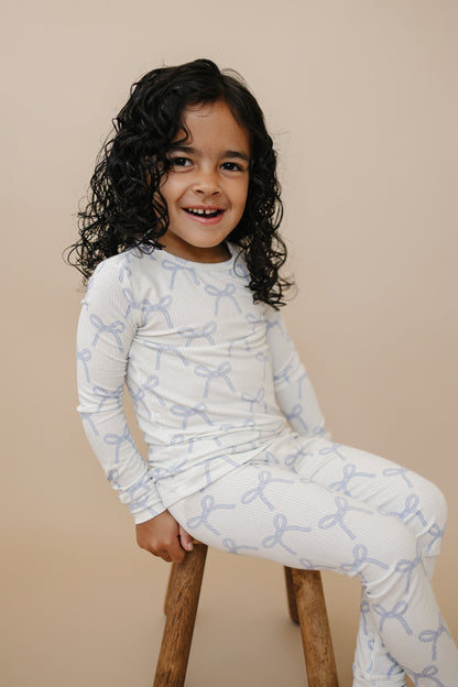Blue Belle 2pc Ribbed Bamboo Pajamas by Little Joy Co., product view 22