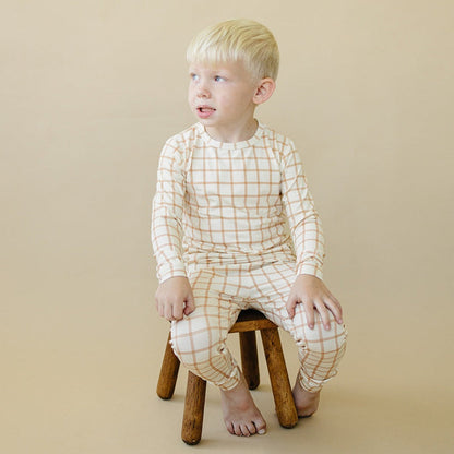 Burnt Orange Plaid 2pc Bamboo Pajamas by Little Joy Co., product view 9