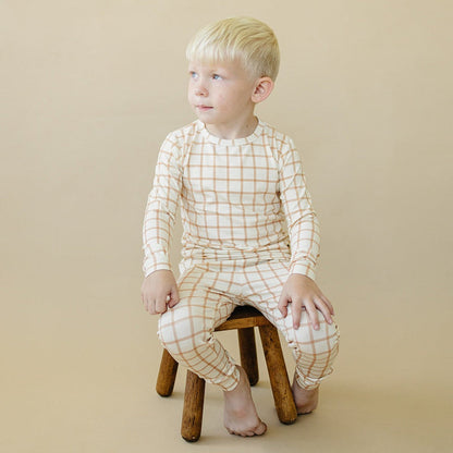 Burnt Orange Plaid 2pc Bamboo Pajamas by Little Joy Co., product view 10