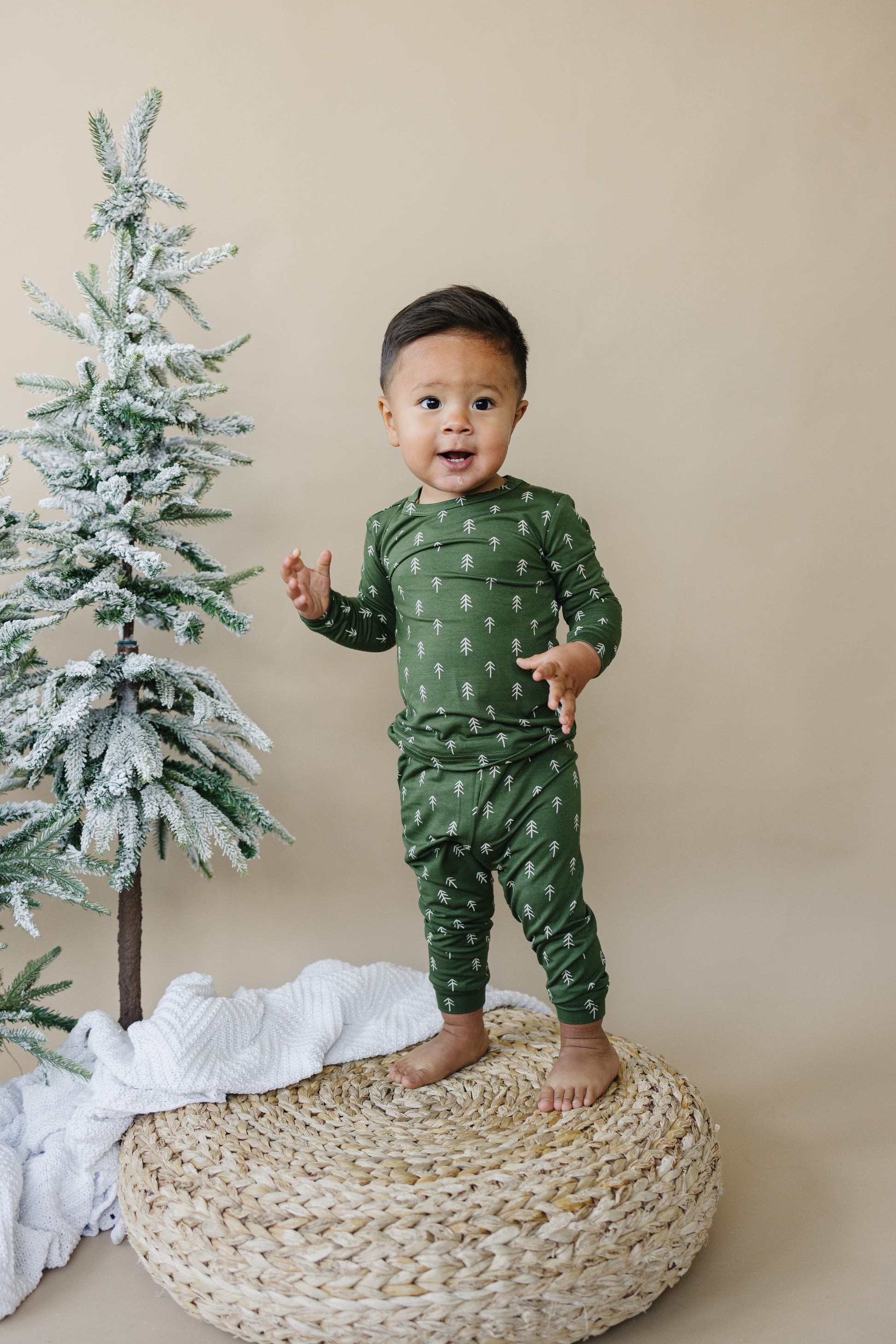 Christmas Tree Bamboo Pajamas - 2pc Set by Little Joy Co., product view 6