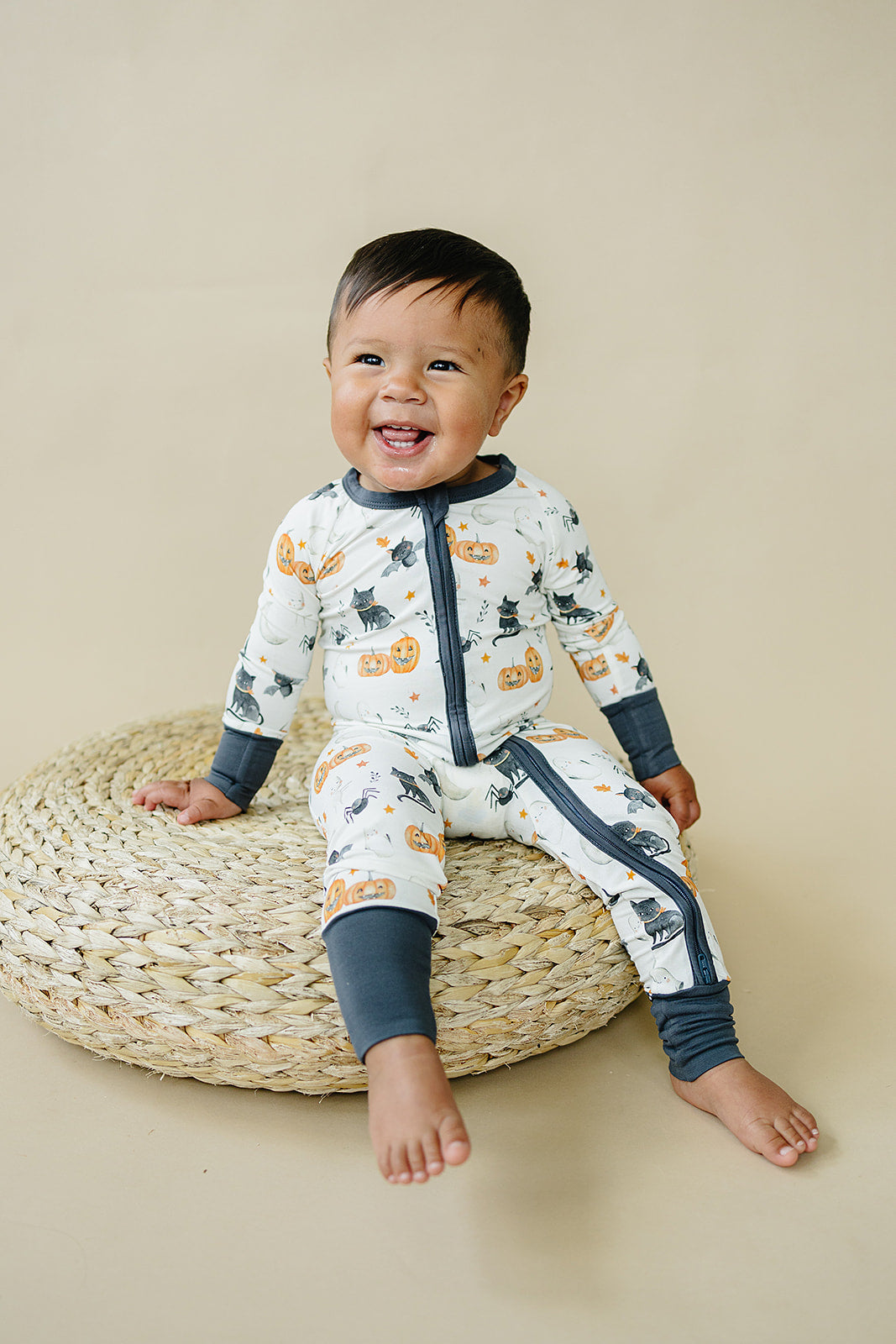Boo Crew Bamboo Zippy Romper by Little Joy Co., product view 2