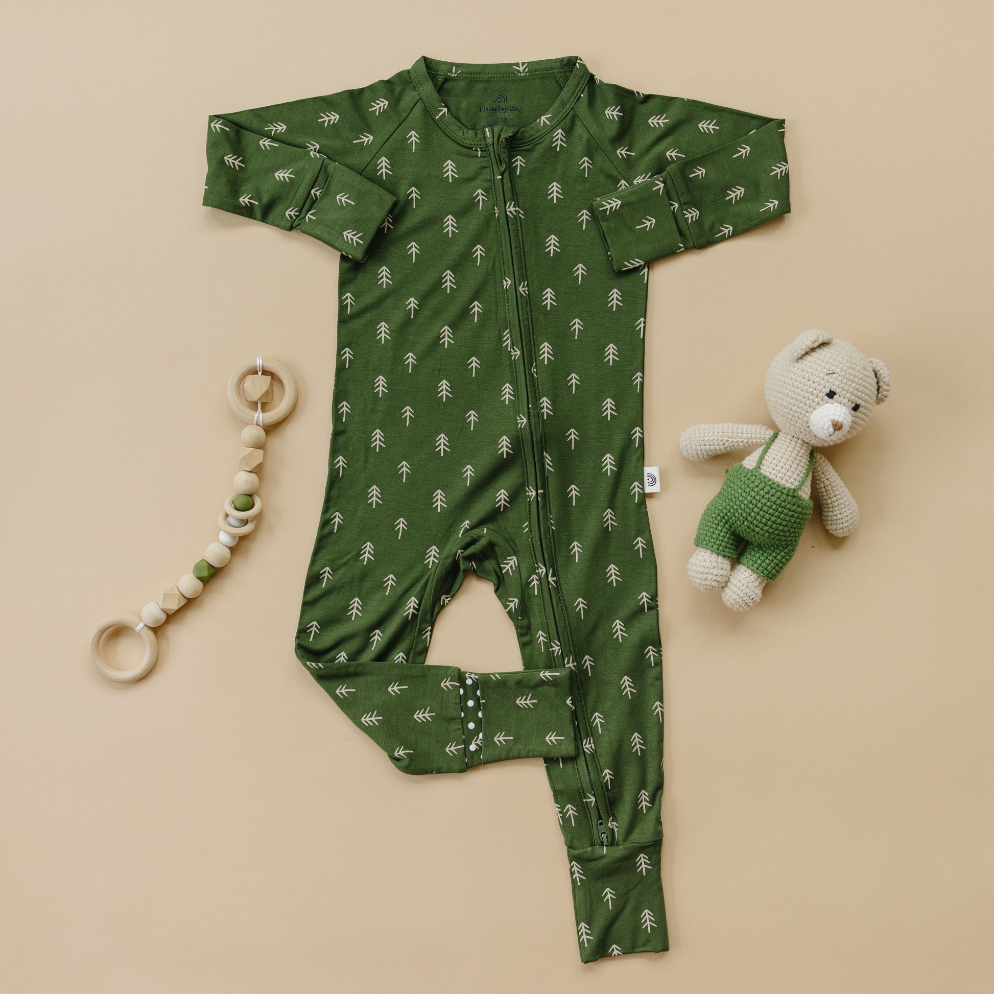 Christmas Tree Bamboo Pajamas - Zippy by Little Joy Co., product view 4