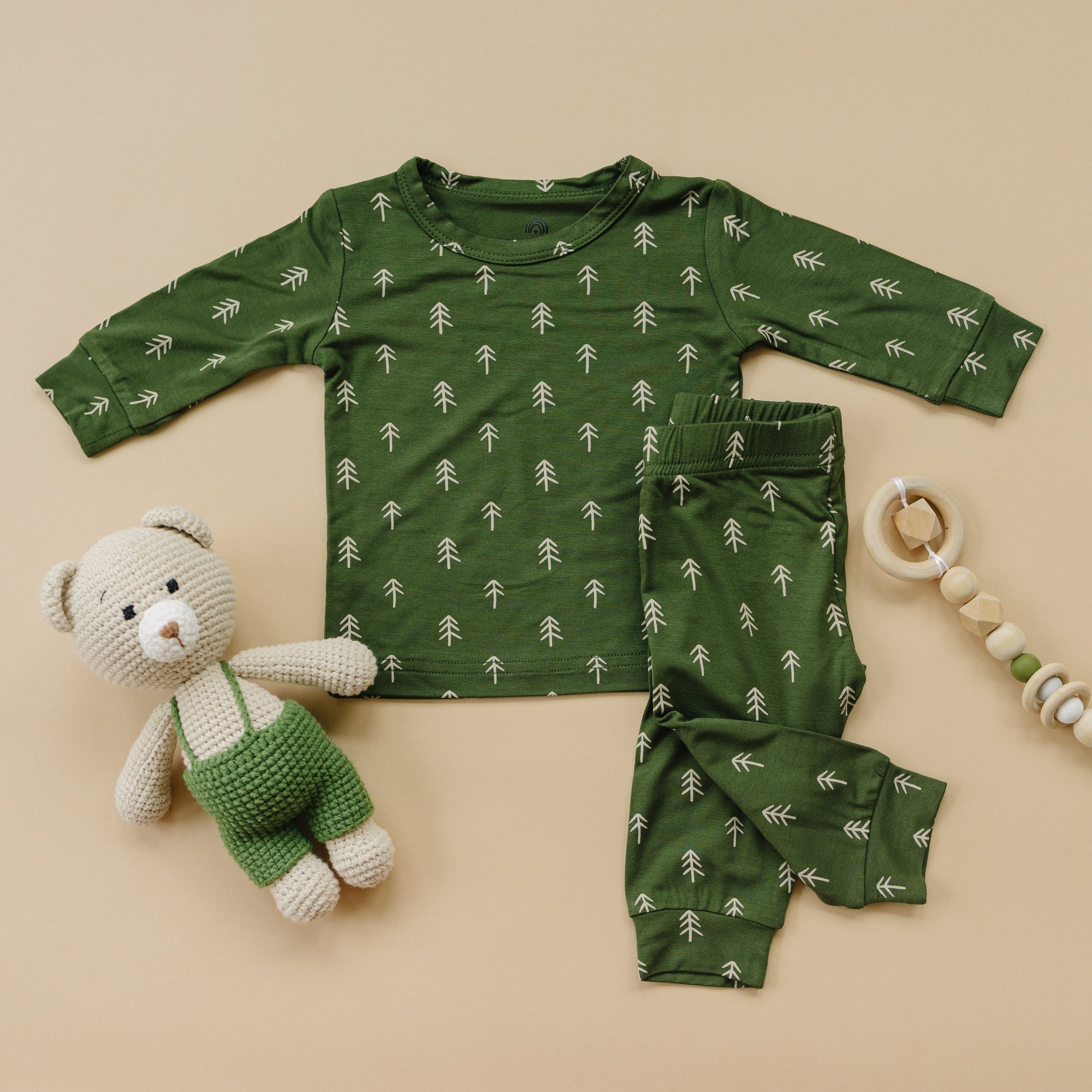Christmas Tree Bamboo Pajamas - 2pc Set by Little Joy Co., product view 5