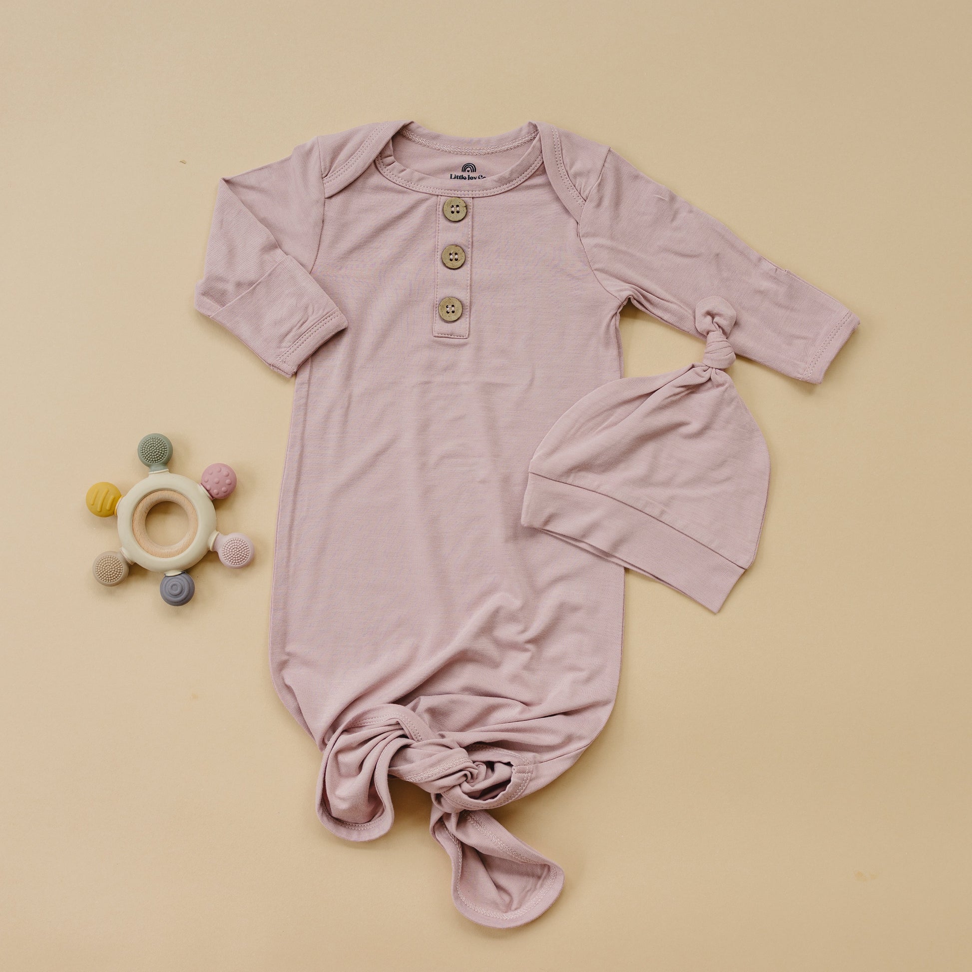 Newborn Bamboo Gown & Hat Set by Little Joy Co., product view 7