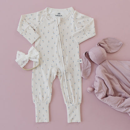 Tiny Tulips Bamboo Zippy Pajamas by Little Joy Co.