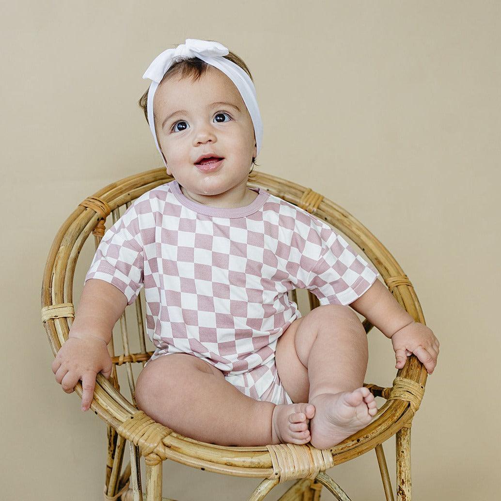 Tropical Haze Check 2pc Bamboo Lounge Set *4 & 5 left by Little Joy Co.
