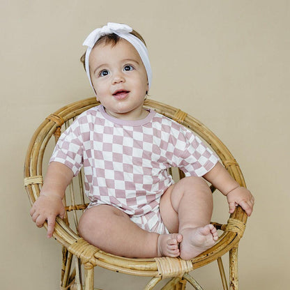 Tropical Haze Check 2pc Bamboo Lounge Set *4 & 5 left by Little Joy Co.