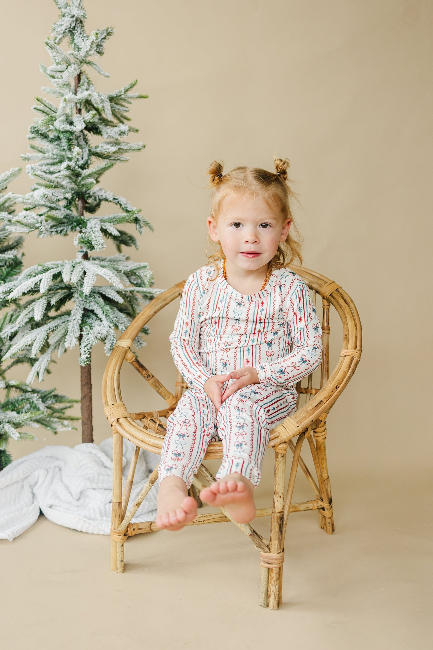 Candy Cane Lane Bamboo Christmas Pajamas - 2pc Set by Little Joy Co., product view 6