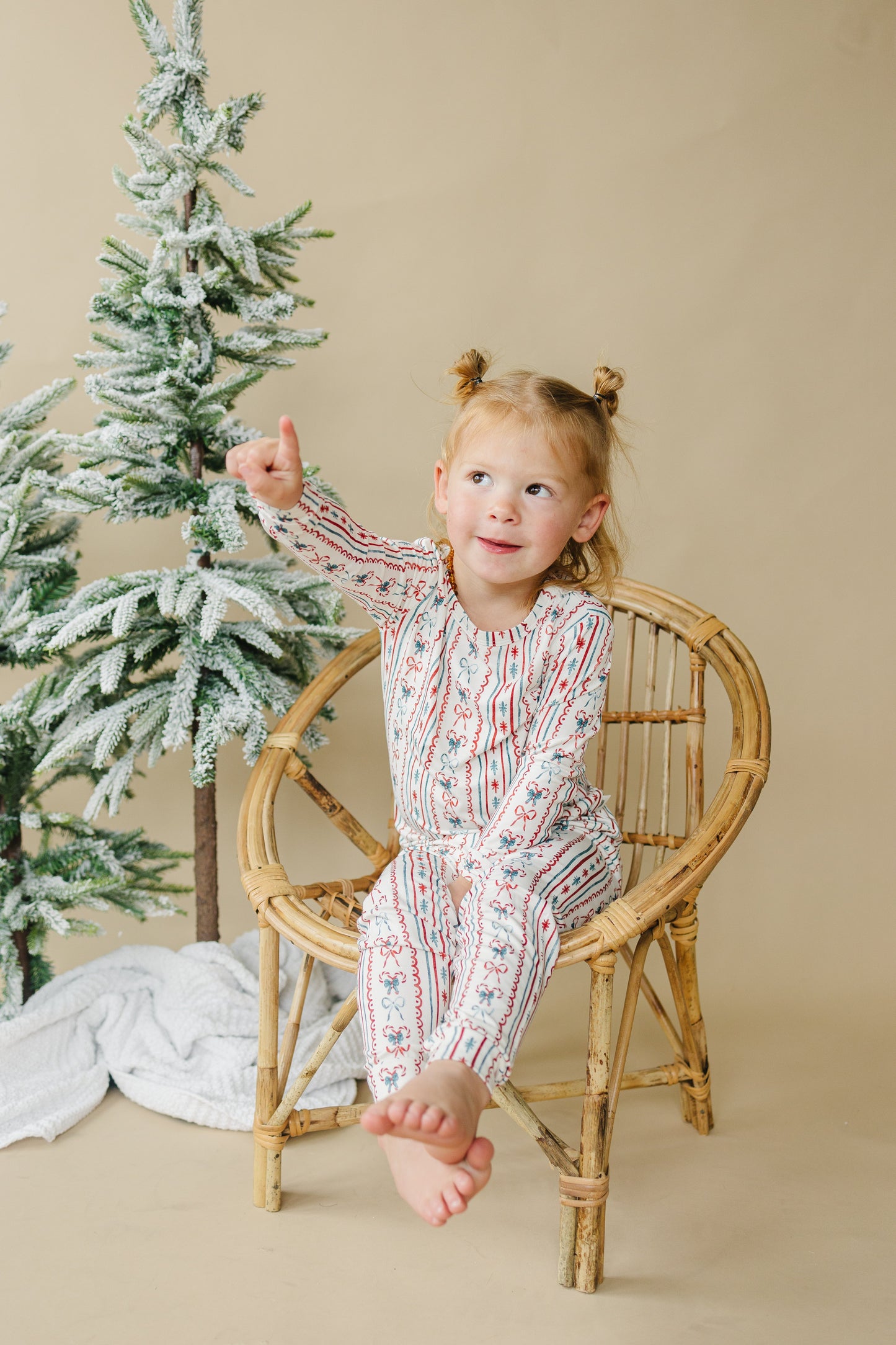 Candy Cane Lane Bamboo Christmas Pajamas - 2pc Set by Little Joy Co., product view 10